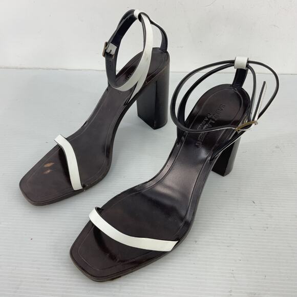 Saint Laurent White Leather Strappy Heeled Sandals Women’s Size 10 Preowned - Picture 2 of 7